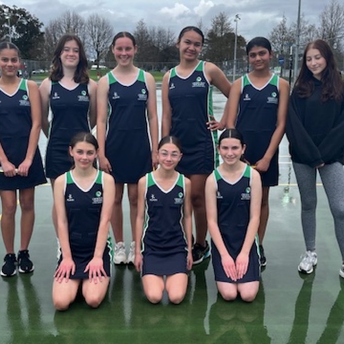 Makayla Page and Penélope Moore de Cerqueira (Yr 11 students) sent in this photo, as the proud coaches of GBHS's Year 9 Green netball team, who placed third in their Grade. 

Mikayla says "These girls have played amazing all season and have been training so hard, we are incredibly proud!"

It's great to see our school values of Excellence, Courage, Respect, and Responsiveness on display as we Te Angitu Ngātahi - Succeeding together.