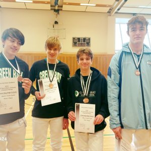 GBHS had some great results from the NZ Secondary School Individual Epee event held on Sunday (Olivia Woolford Yr 12 was set to compete on Saturday, but unfortunately had to withdraw due to illness).

Jack Hansen (Yr 13) had a nail-biting final, after leading most of the way he narrowly lost, finishing in 2nd place in the NZ Secondary School Individual Epee.  Jack knocked James MacDonald (Yr 12) out in another close match (15 - 14) and was also on the podium in 3rd= place. 

Travis West-Hill (Yr 12) finished 10th in the 32-strong field, with Braden Clemmett (Yr 12) in 24th and Matias Ureta (Yr 10) in 27th place respectively. 

Jack, James, Travis and Braden also qualified for a spot in the team's competition, placing GBHS in 3rd place!