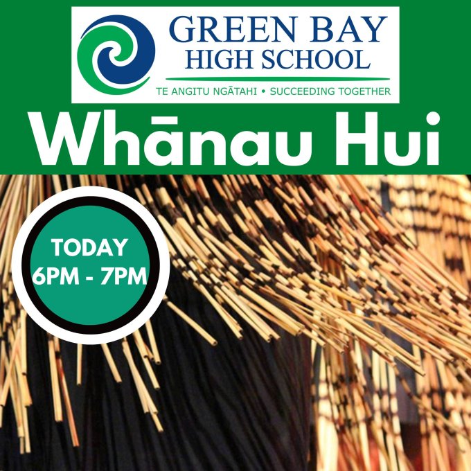 REMINDER: Whānau Hui TONIGHT 6pm in the Staffroom!

The purpose of tonight's Whānau Hui is to reconnect as we head into senior exams; to reflect on our matariki celebrations, and to start planning for Wiki o Te Reo Māori.

Please join us for kōrero and kai - We look forward to seeing you!