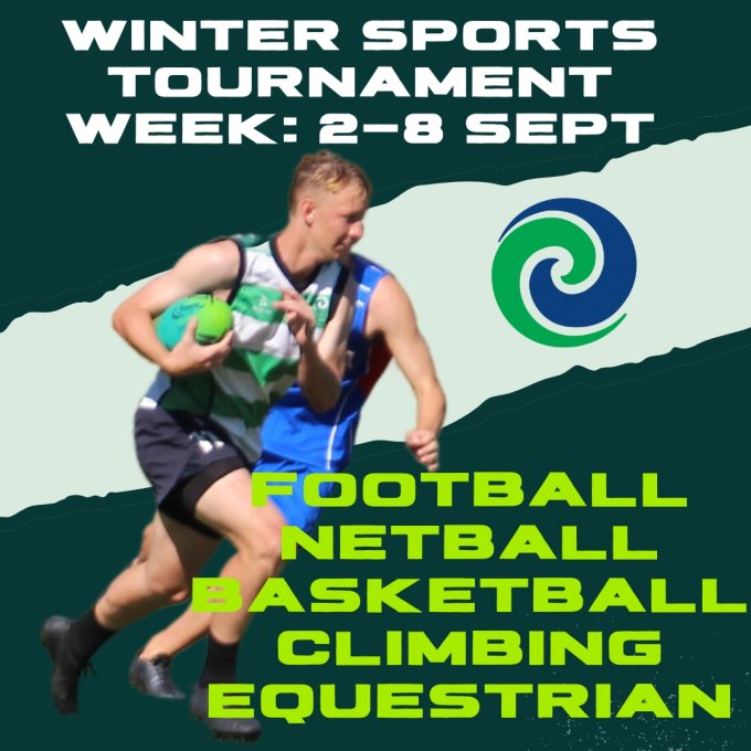 NZSS Winter Tournament Week: 2-8 September 2024

Winter Sports is coming to the end of its season, and what better way to celebrate and recognise our teams' efforts than representing GBHS in the New Zealand Secondary Schools' Winter Tournament Week!

Green Bay High School will be represented by:

Football (2 - 6 September)
Climbers (2 September)
Netball (2 - 6 September)
Equestrian (2 - 5 September)
Basketball (6 - 8 September)

GBHS Sports Department would like to take this opportunity to thank all coaches of our winter teams whose seasons have now come to an end. Without their valued support, volunteering their time, our students would not have the opportunities to compete in their chosen sports.